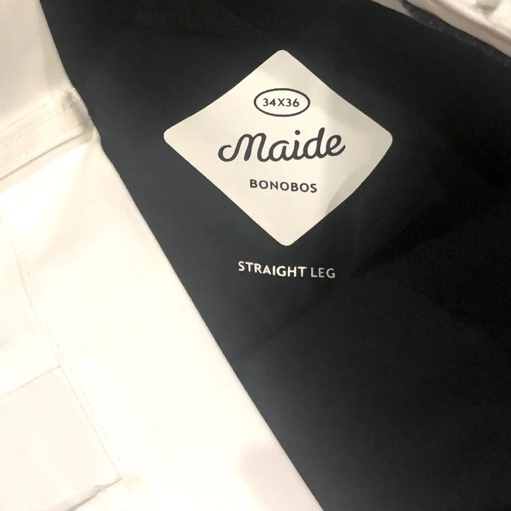 Maide x Bonobos straight leg golf white pants 34 x 36 - Picture 7 of 8
